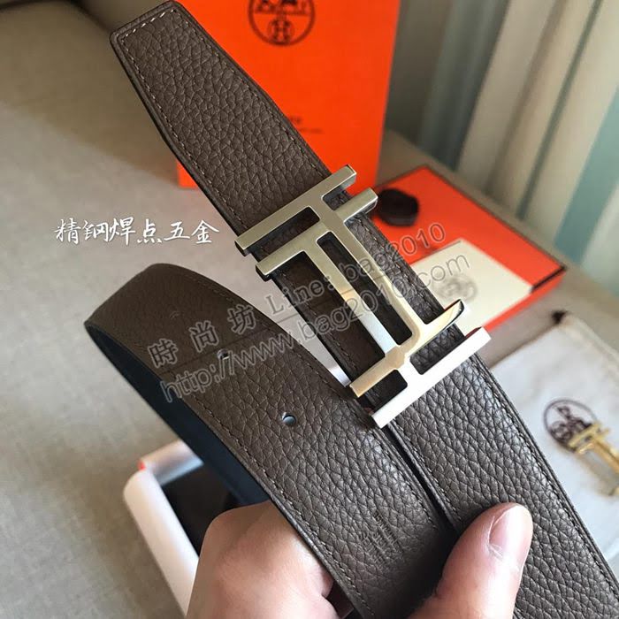 HERMES皮帶 雙面小牛皮 togo底皮 進口白夾心 雙面皮帶 愛馬仕男腰帶  hgh1915